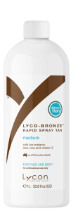 LYCO-BRONZE MEDIUM RAPID SPRAY TAN 1L GET X2 EXTRA DARK 100ML FREE